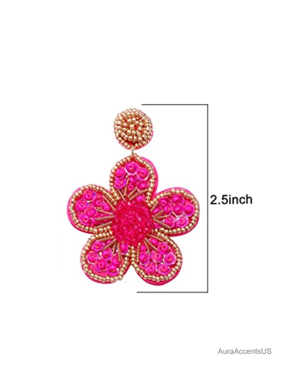 Handmade Beaded Flower Drop Earrings Bohemia Dangle Statement Jewelry for Women - Picture 6 of 6